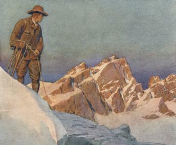 Gustav Jahn 1879-1919 Blick auf die Berge bei Sonnenaufgang